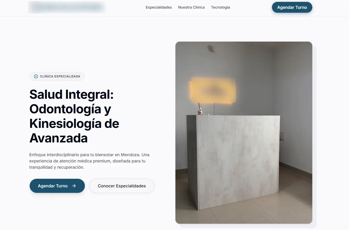 The practice's public site, with the button to book an appointment online
